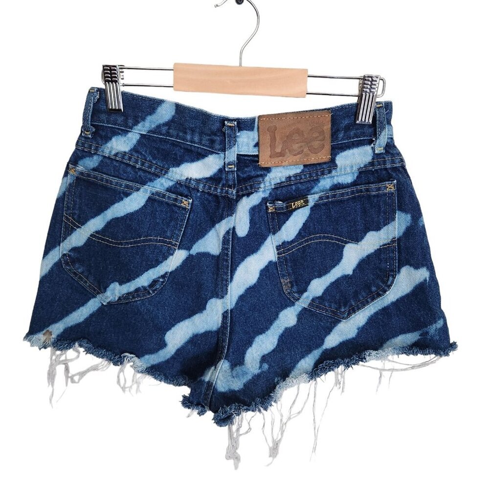LEE 90s Vintage Cut Off Jean Shorts Junior 11  W 25" Inseam‎ 1" Bleach Hippie